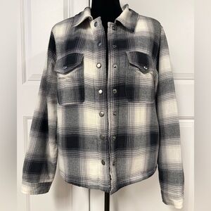 Lucky Brand Plaid Snap Front Jacket